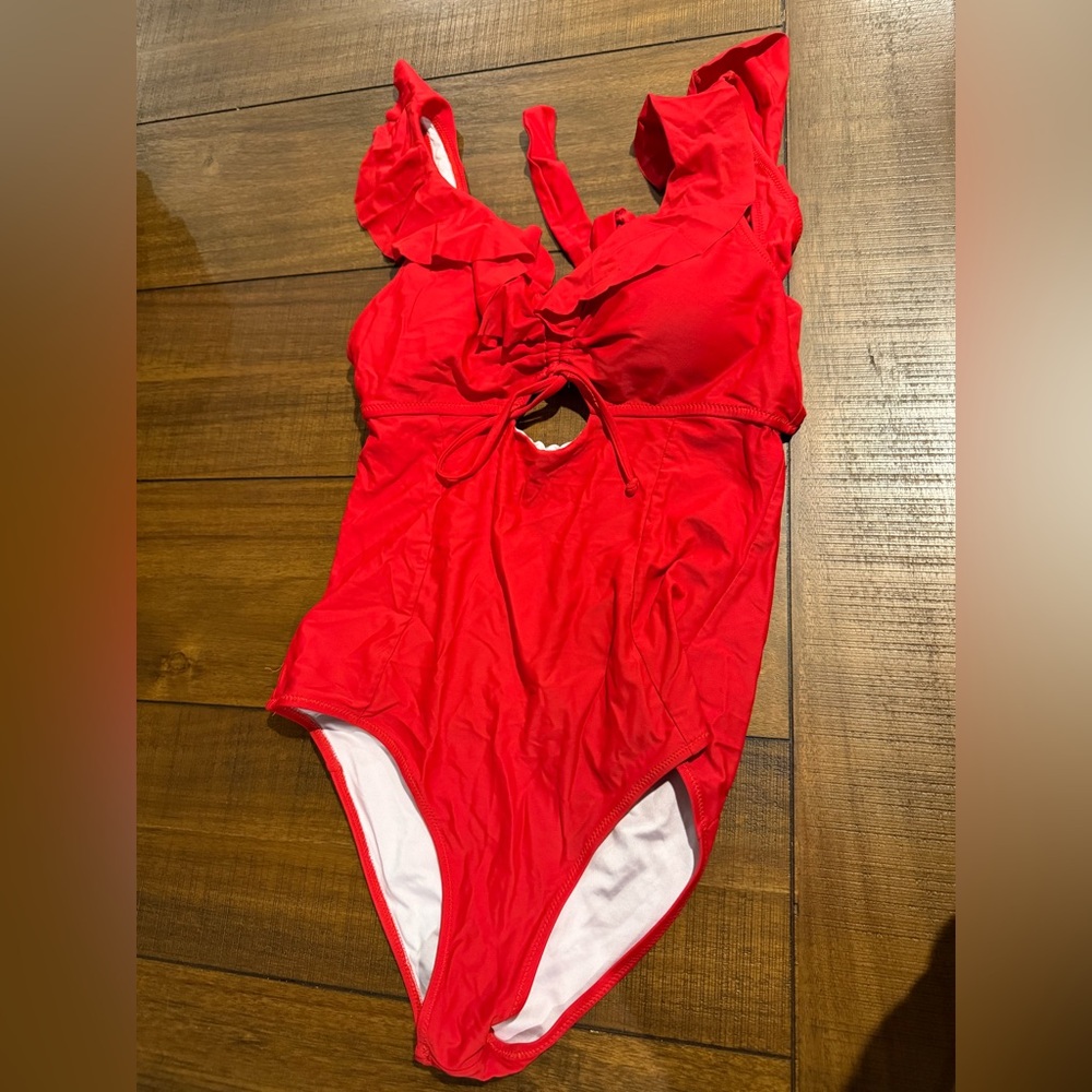 Cupshe Red Ruffle One Piece Swimsuit